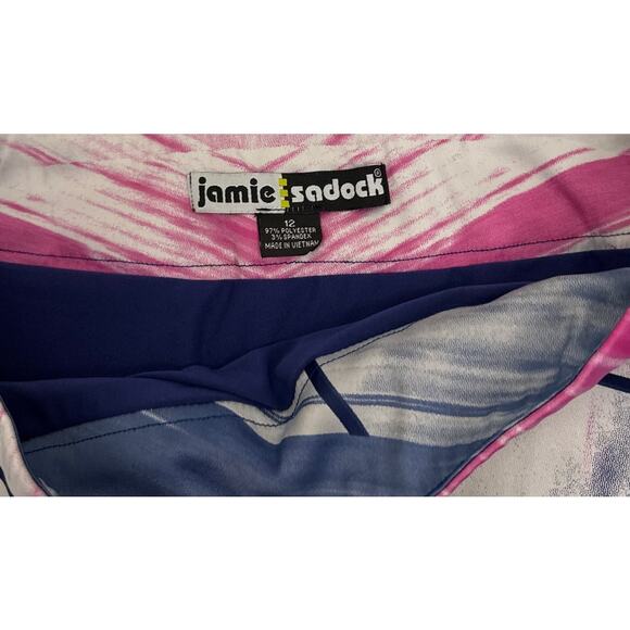 Jamie Sadock Retro Electric Geometric Athletic Skirt Active Golf Skort Size 12 - Picture 4 of 6